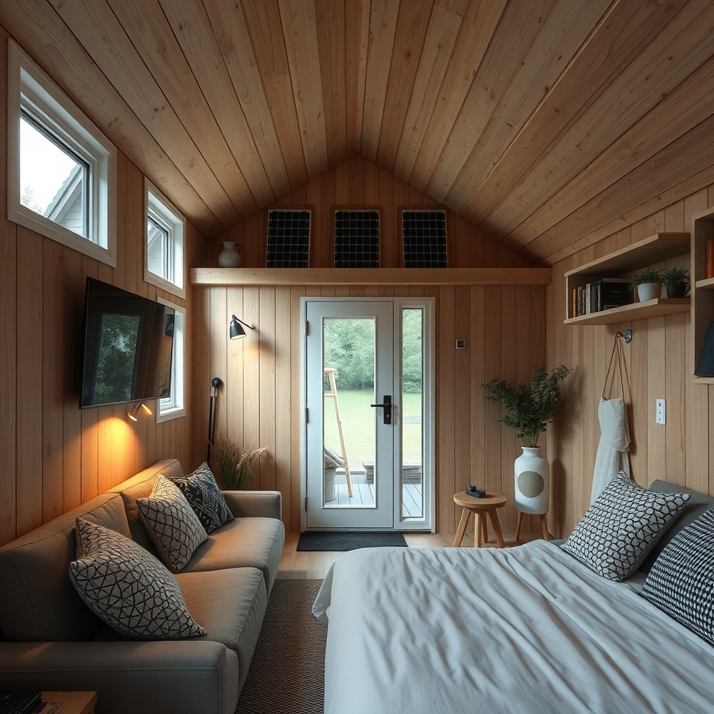 Fotograf: MiniLive tiny house güneş panellerinin altında